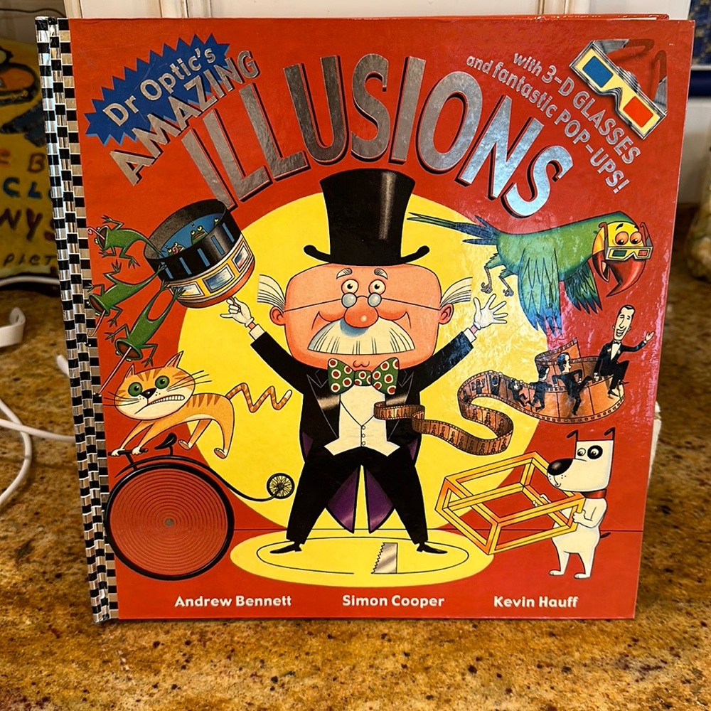 DR OPTIC’S HARDBACK AMAZING ILLUSIONS WITH 3-D GLASSES AND FANTASTIC POP-UPS!